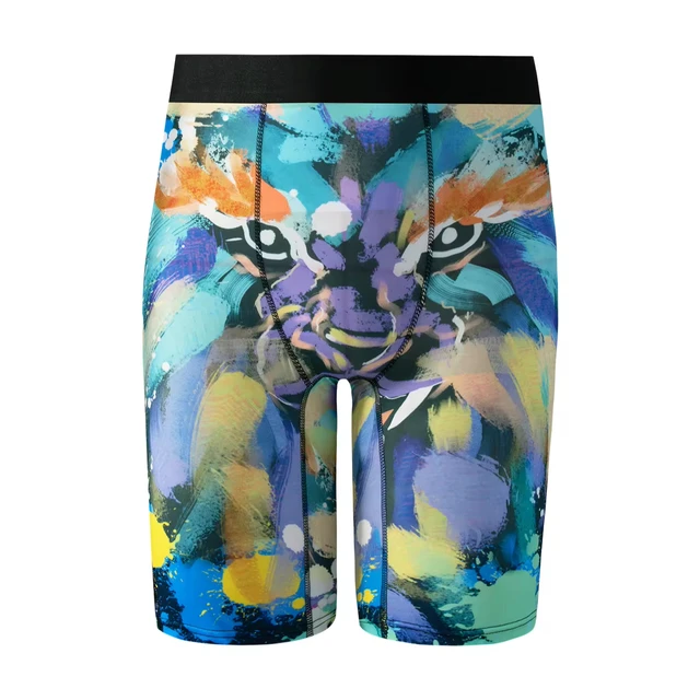New graffiti printing ice ice silk men's underwear soft and comfortable sports breathable youth fashion boxer briefs