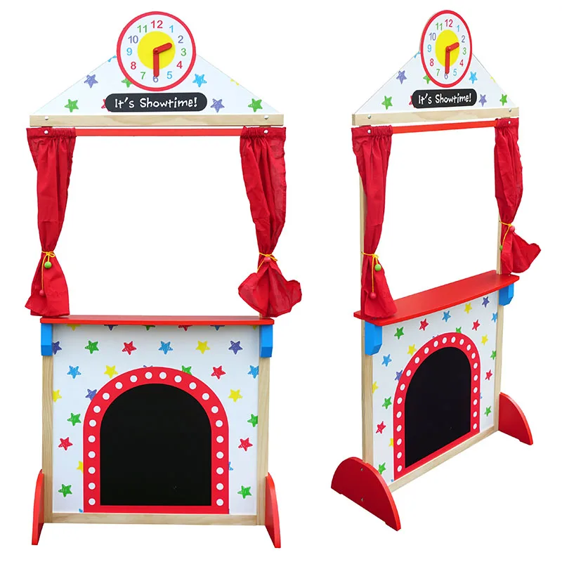 Wooden Educational Puppet Theater Kids Role Play Toy Wooden Puppet