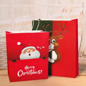 Wholesale Eco-friend High Quality Custom Design Printing Promotional Shopping Christmas Recycled Paper Gift Bags Hot sale