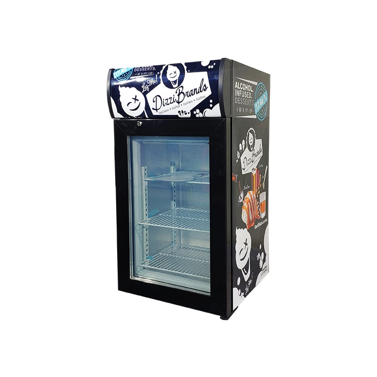 Meisda SD50B 50L Customized Mini Single Glass Door Ice Cream Counter Top Display Freezer With CE ETL