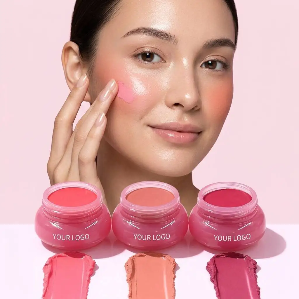 product private label flower shaped blush mud matte velvet long lasting waterproof cream blush custom logo wholesale makeup-5