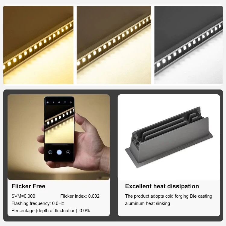ALLWAY Laser Blade Aluminum Fixture Black Downlight Indoor SMD Ceiling Spot Light LED Recessed Linear Down Light