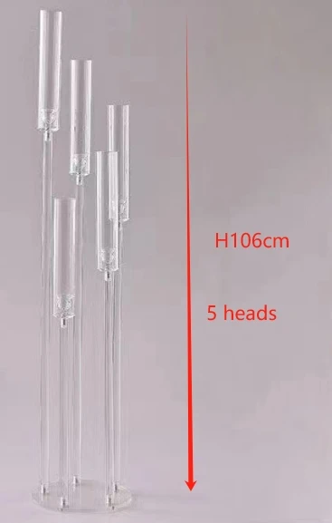 Wholesale  Acrylic Candle Holder Wedding Candelabra Centerpieces Candlestick Flower Stand for Party Wedding Decoration