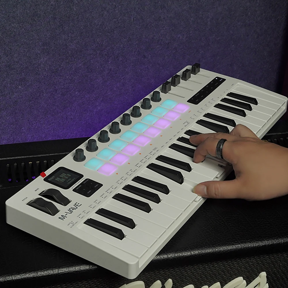 M-Vave SMK-37 PRO Mini MIDI клавиатура с 37 чувствительными