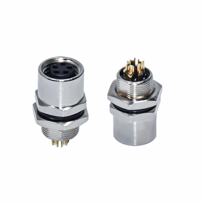 Straight Orientation M8 Waterproof Connector Brass Alloy PA66 GF B Code