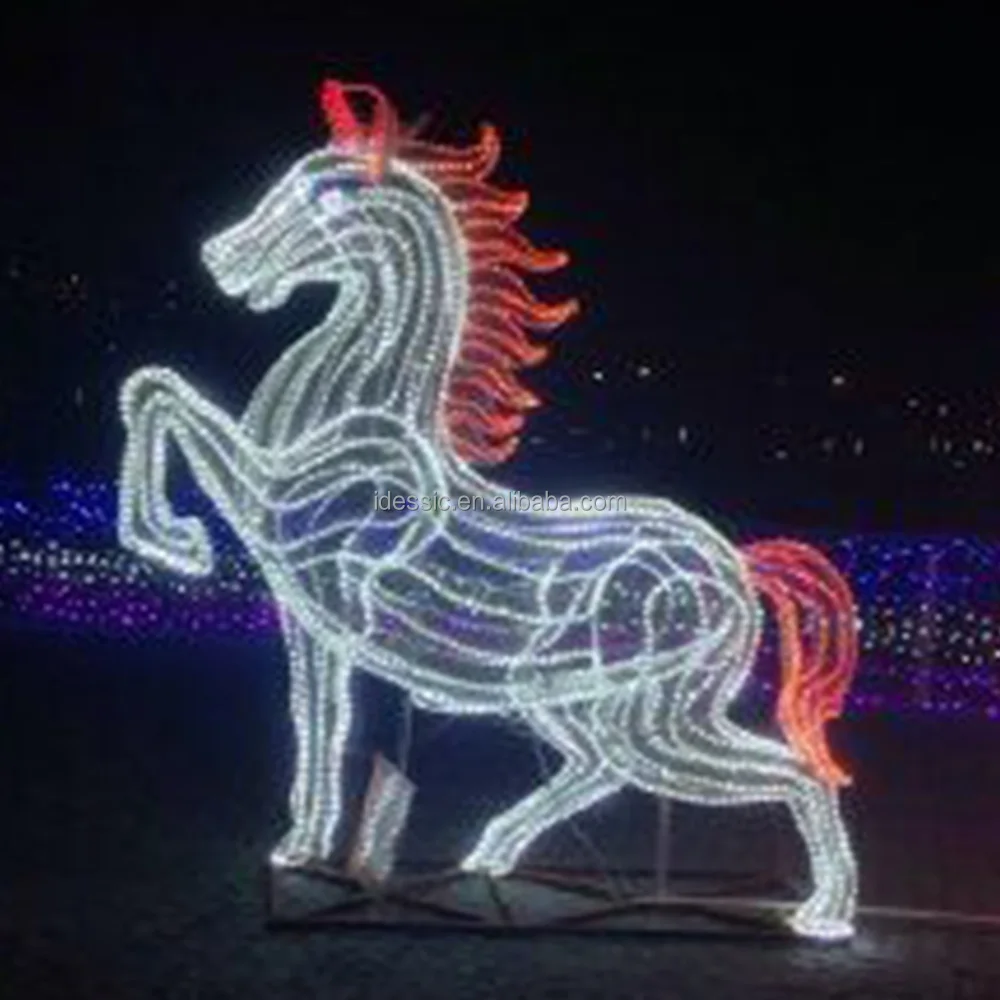 Outdoor 3d Illuminated Rope Light Led Christmas Light Animal Sculpture 