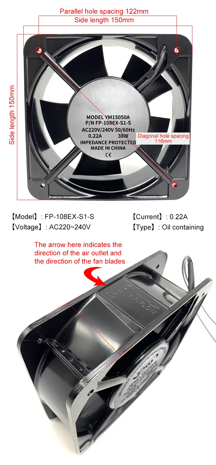 Home Duct Exhaust Fan, Ceiling, 220V, PP - detail 4