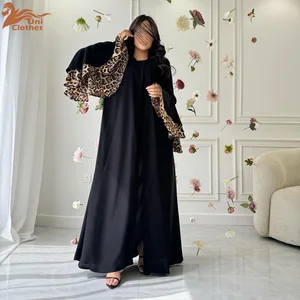 MQ153 Elegant Modest Muslim Open Abaya  Turkish Dubai  Clothing Dress
