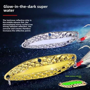 Luminous Super Pineapple Leech Sequins Eye of Heaven Luya Far-cast Zinc Alloy Artificial Hard Bait Bass Trolling – Trolling Lure – view 5