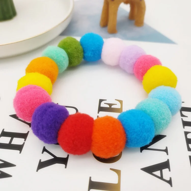 cat dog necklace pet jewelry colorful fluff ball collar custom