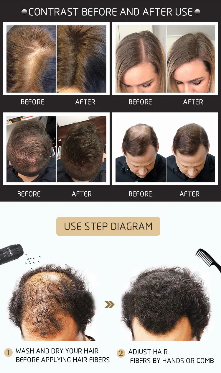 How to apply hair fibers to hairline