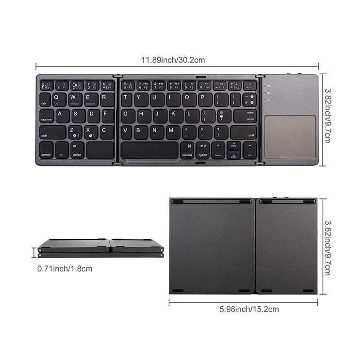 Foldable Wireless Keyboard Rechargeable Portable Mini Wireless Keyboard ...