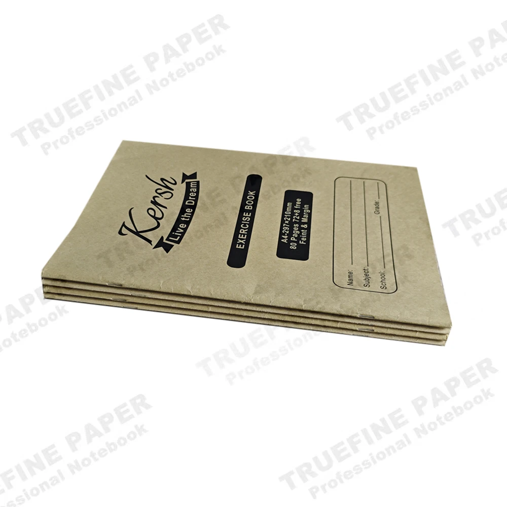 Customized Soft Cover College Student Exercise Book A4 Exercise Book Feint & Margin 72 Pages