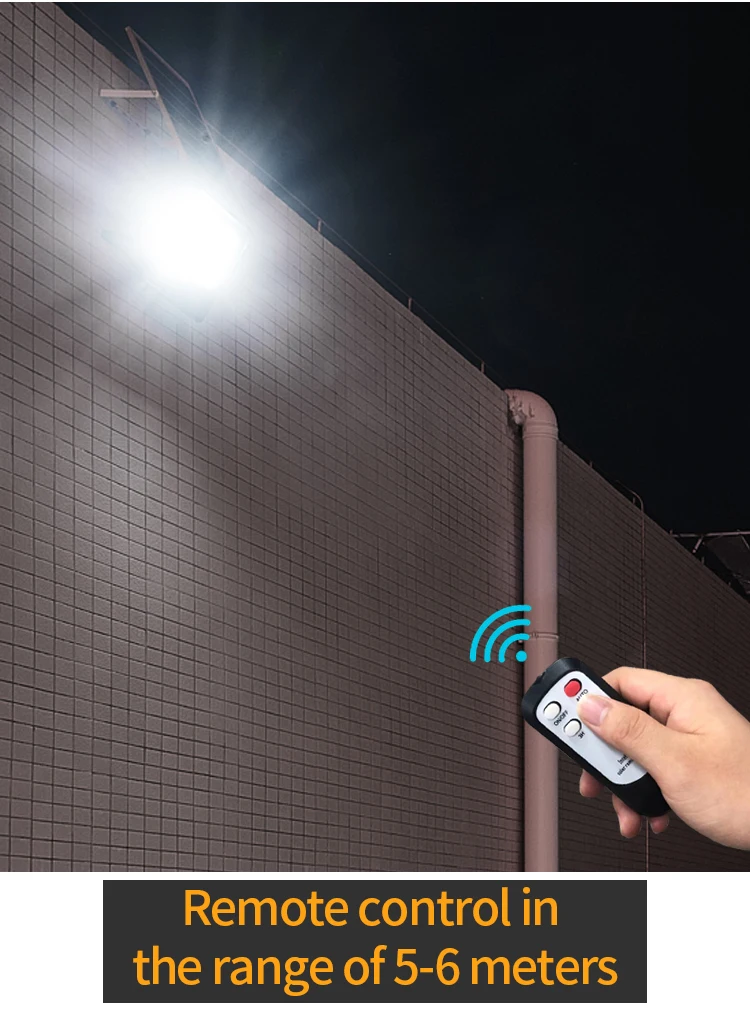 IP67 Aluminum ABS 200w SMD Solar powered Flood Lights Outdoor Led Flood Light With Power Display