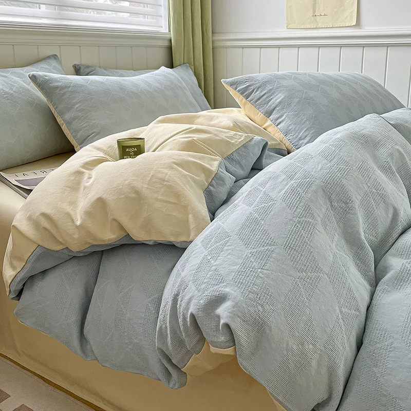 Оптовая продажа постельное белье из 100% хлопка с вафельным переплетением пододеяльник высококачественный Комплект постельного белья