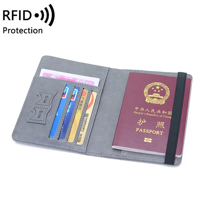 Travel Abroad Elastic String RFID Protection Credential Bag Passport Card Holders