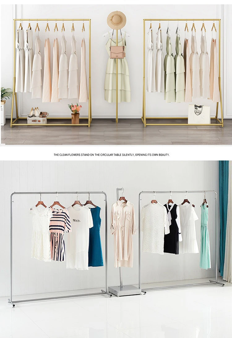 Display Racks Gold Stand For Clothing Display Garment Clothing Rack