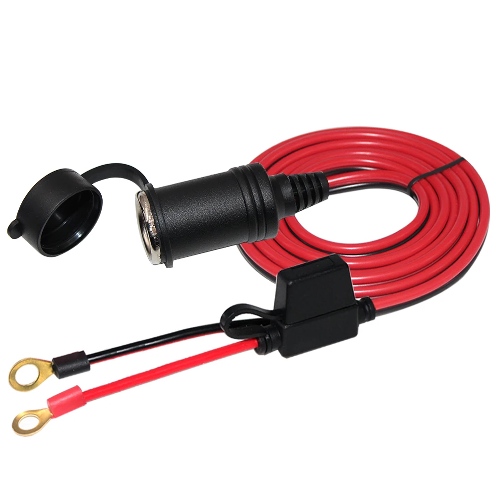 KSOPUERT 2 stks Autolader Power Sigarettenaansteker Vrouwelijke Socket Kabel Plug Adapter, Om Bare Wire Open End Kabel voor DC 12V/24V Autolader, Dikkere lijn tot 18AWG, 300mm, 1Ft