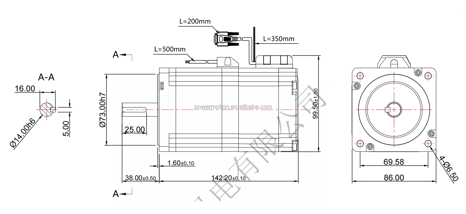 86j1880ec1000ls Nema34 Holding Torque 4.5 Detent Torque 1300gcm