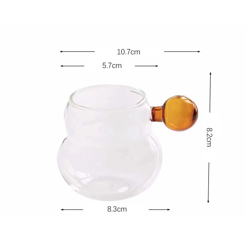 Factory Espresso Cups Home Glass Ball Handle Gourd Coffee Cup Tea Water Cup Saucer Steak Juice Bucket Table Decor