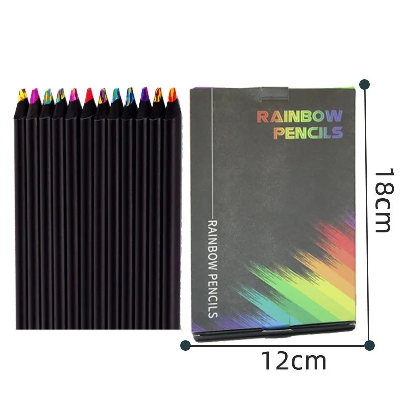 Art Colored Pencils 12 Color Rainbow For Coloring Book Arts Drawing_voghion.com