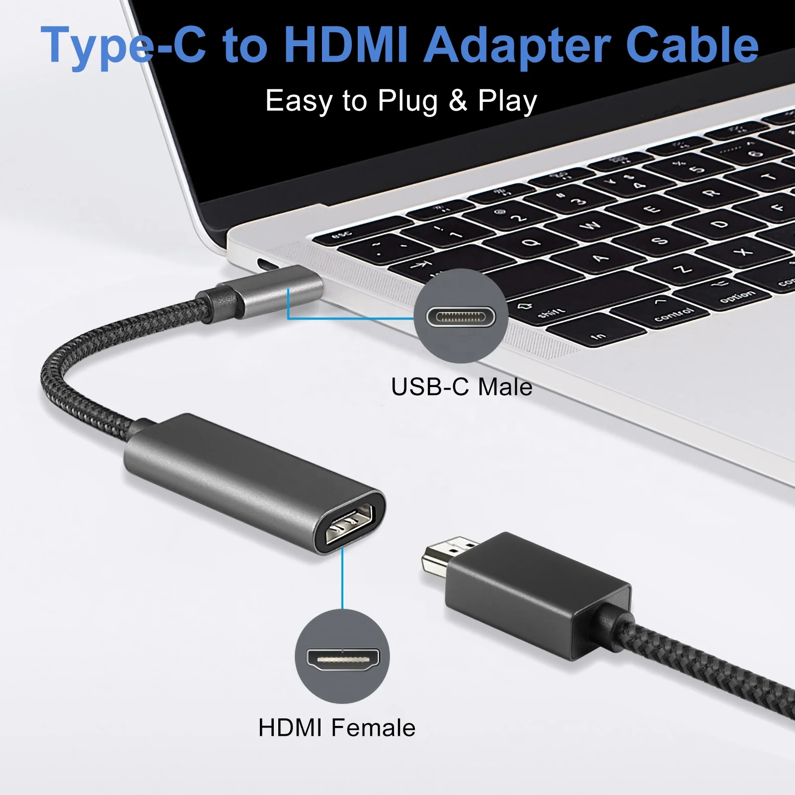 Customized Hdmi Cable 4k60hz Type C To Hdmi Female Adapter Usb 3.1 Hdmi Cable Buy 4k60hz