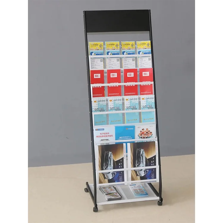 Simple Floor Standing Magazine Display Shelf Catalog Brochure Magazine Rack Stand
