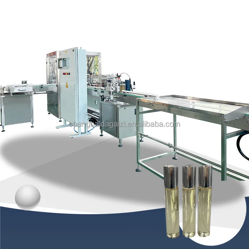 Full Automatic Bottle Filling and Capping Machine for Auto Perfume Fragrance Spray Liquid Oil Cosmetic Bottling Line