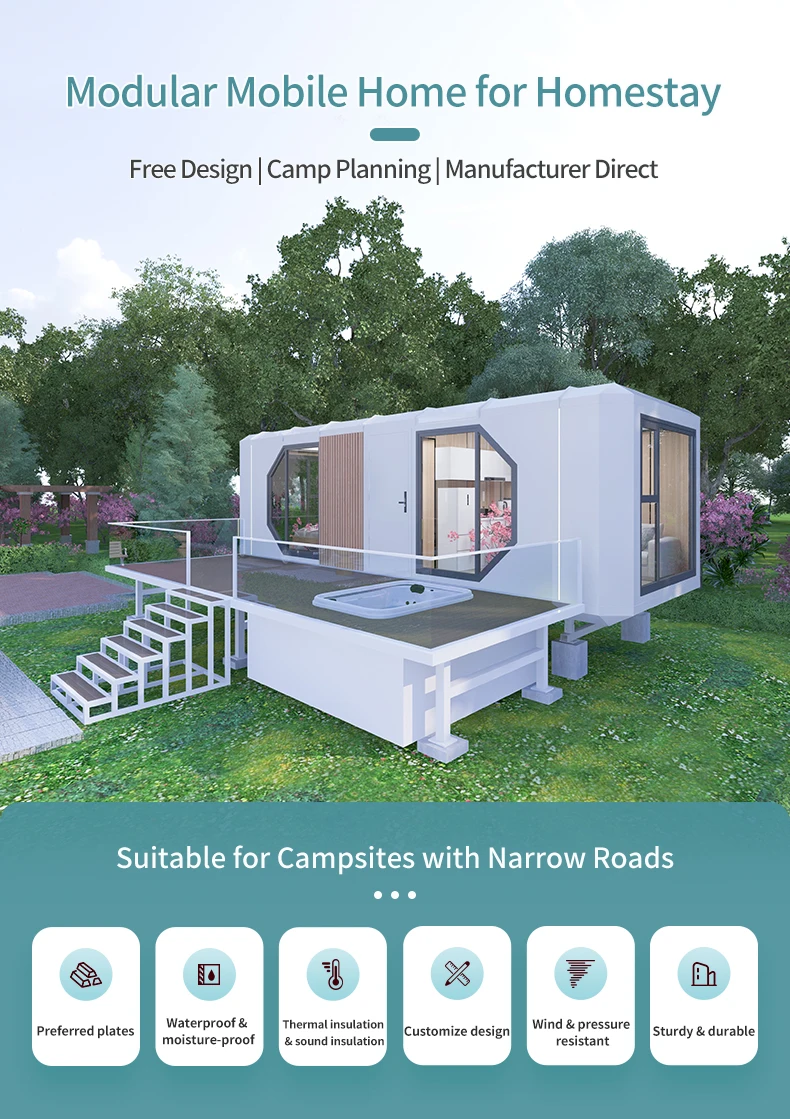 Contemporary Tiny Modular Home - Waterproof & Easy Install - OEM