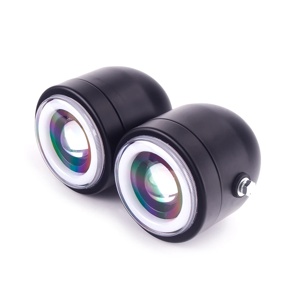 Светодиодный мотоциклетный фонарь, двойная фара головного света + кронштейн для Harley Softail Chopper Honda Suzuki CG125 GN125 Cafe Racer