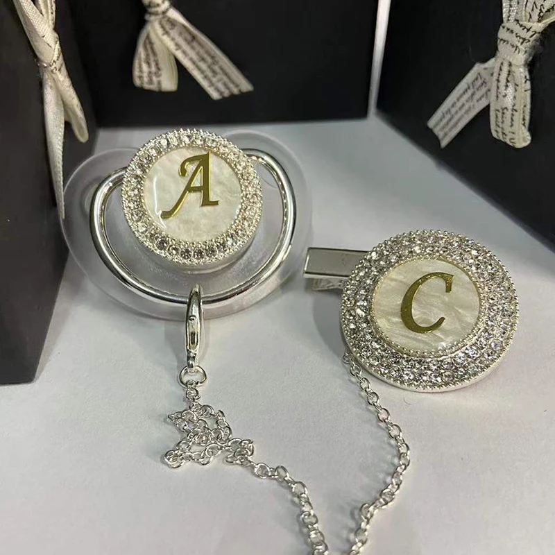 Dollbling Personalized Initial Letter N Baby's Name Gift Set Pearls Crystal  Pacifier With Clip - Buy Baby Water Bottle Newborn Gift Set Milk Bottle  Baby Pacifier Baby Hippo Soother Pacifier Case Baby