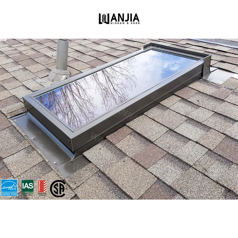 WANJIA Factory Direct Customized Glass Window Soundproof Double Glazed Roof Window Waterproof Aluminum Skylight