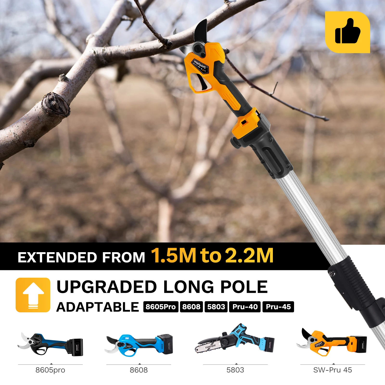 Powerful 45MM Electric Pruning Shears by Swansoft - Long Use, CE