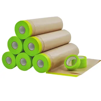 Good Price Tape and Drape Masking Paper Roll Cover Sheeting for Automotive Painting and Protection