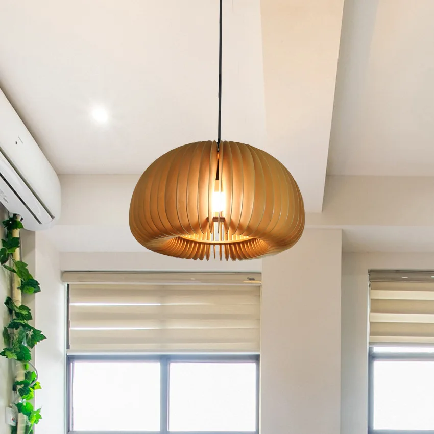 Wooden dining room chandelier pendant light