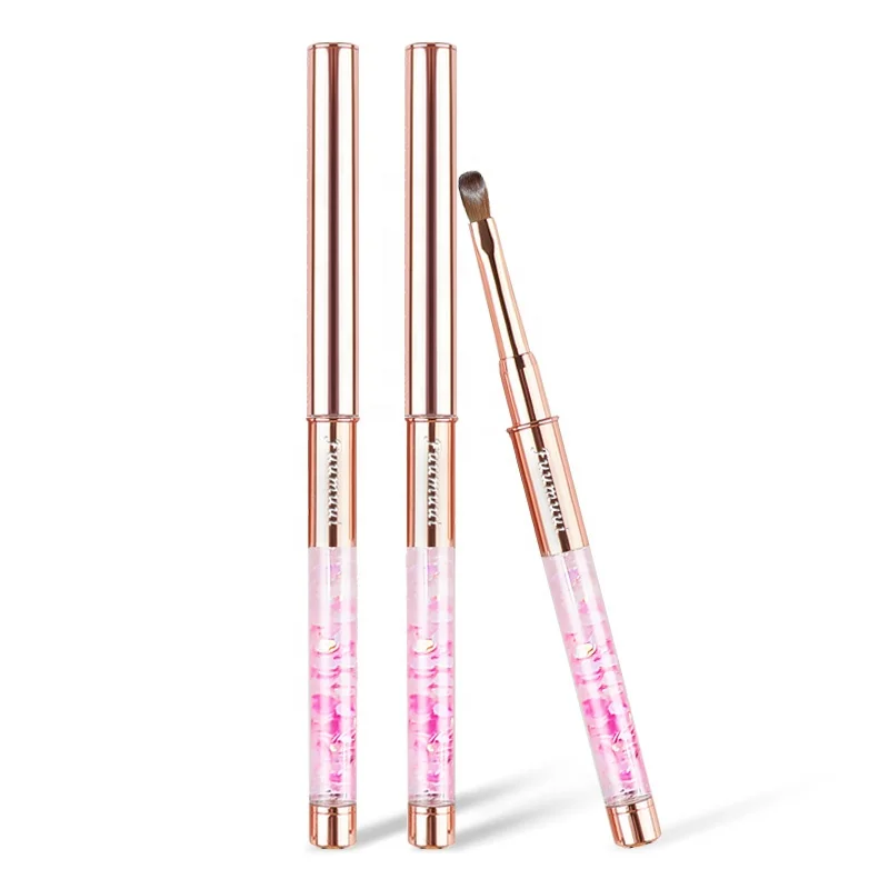 Fuumuui блестящих звездочек сыпучего песка металлическая ручка Чистый колонок 3D кисть для ногтей и с украшением в виде кристаллов резьба акриловый Фрезер cо шлифовальными щетка