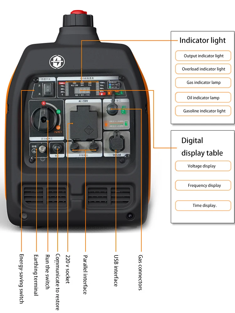 Pure Sine Wave Gasoline Inverter Generator 5kw Dual Fuel Epa Diesel