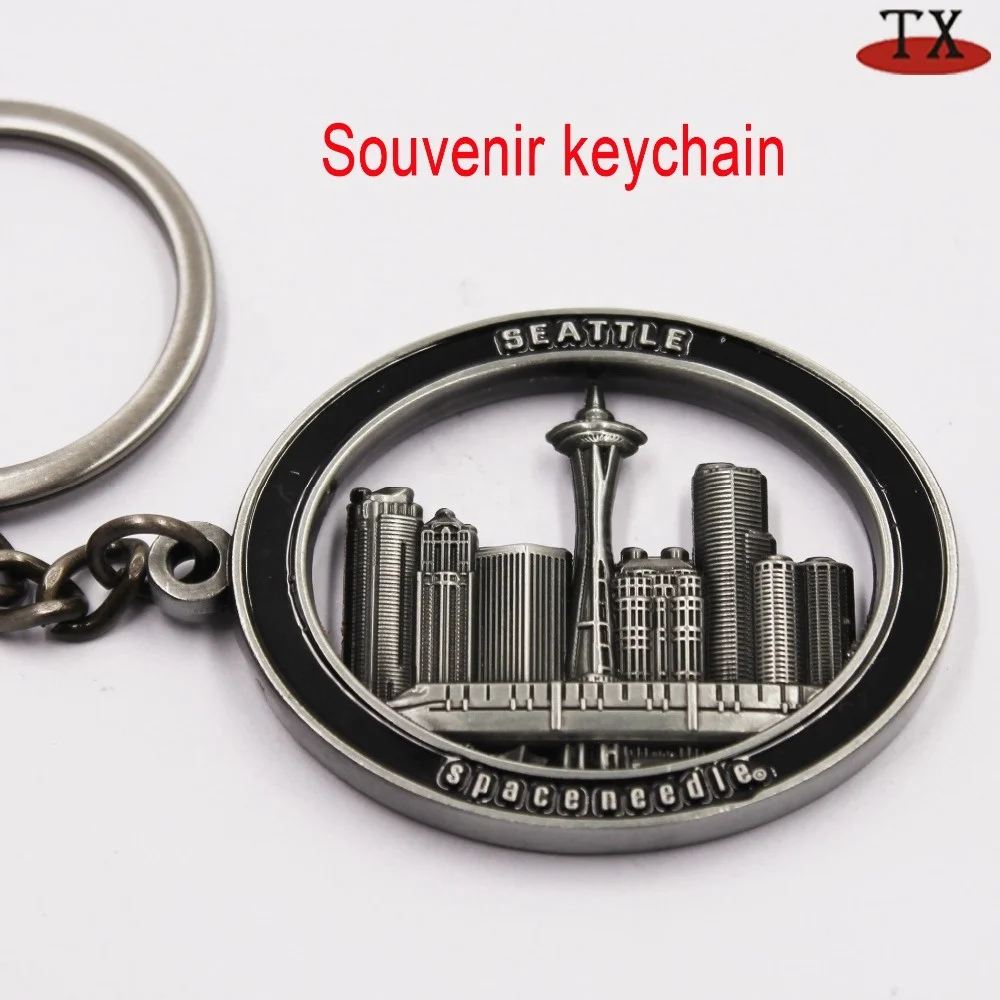金属製キーチェーン3D形状ツーリストアメリカシアトルスペースニードル