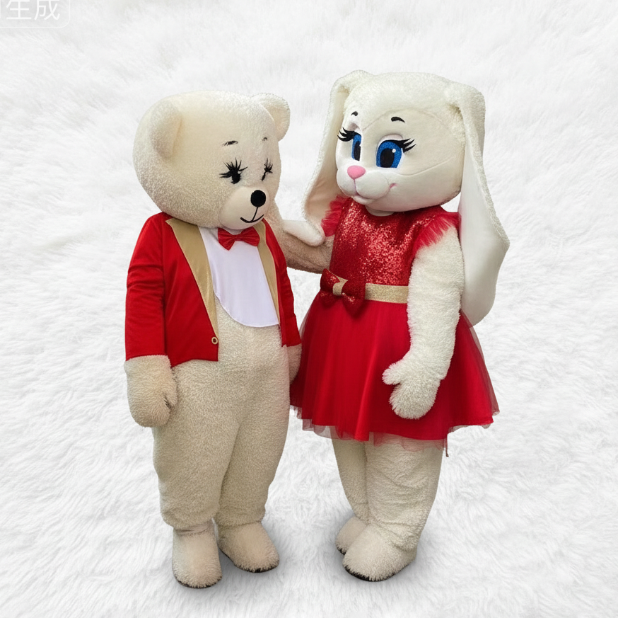 Hot Sale Designed Teddy Bear Cartoon Plush Mascot Costume Big Size Pink Dress Unisex for Adults Party Wedding Supplies