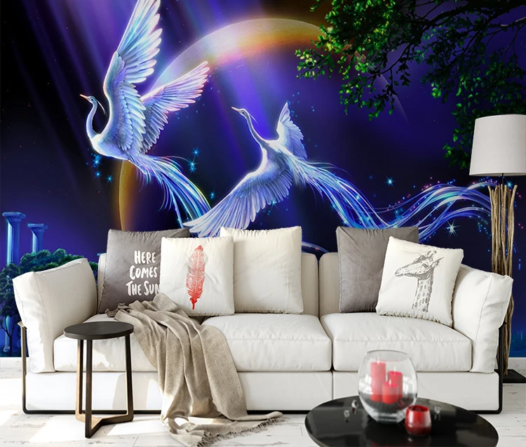 Wholesale Wallpaper For Bedroom Walls Romantic Night Sticker Home  Decoration Flying Birds Peel And Sticker Wallpaper From malibabacom