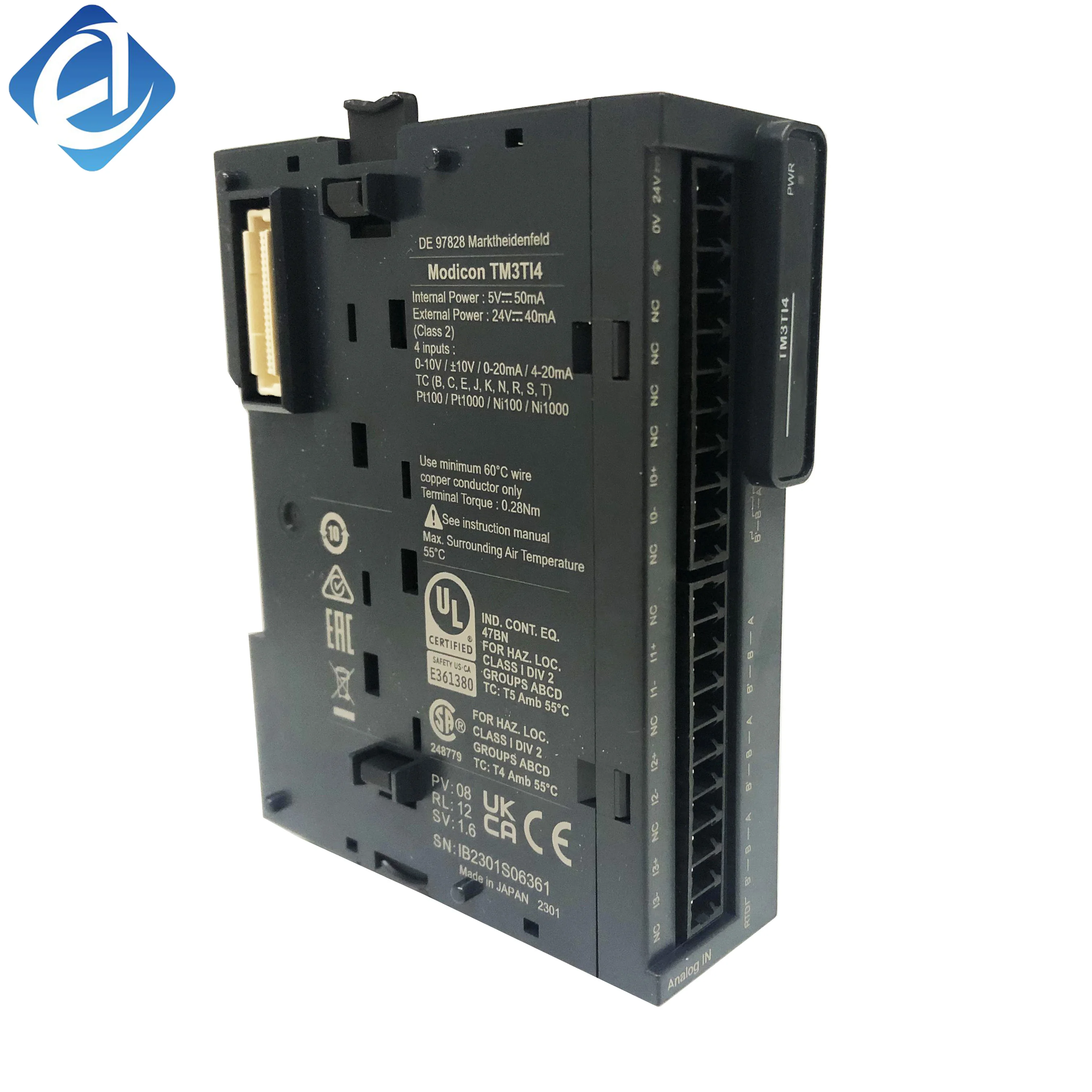 New Original TM3TI4 Modicon TM3 series temperature input module. 4-channel universal temperature acquisition for thermocouple and RTD sensors. With high precision detection, strong anti-interference