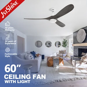 1stshine LED Ceiling Fan 3 Wood Blades Adjustable Lighting Energy Saving Low Profile Ceiling Fan with Light