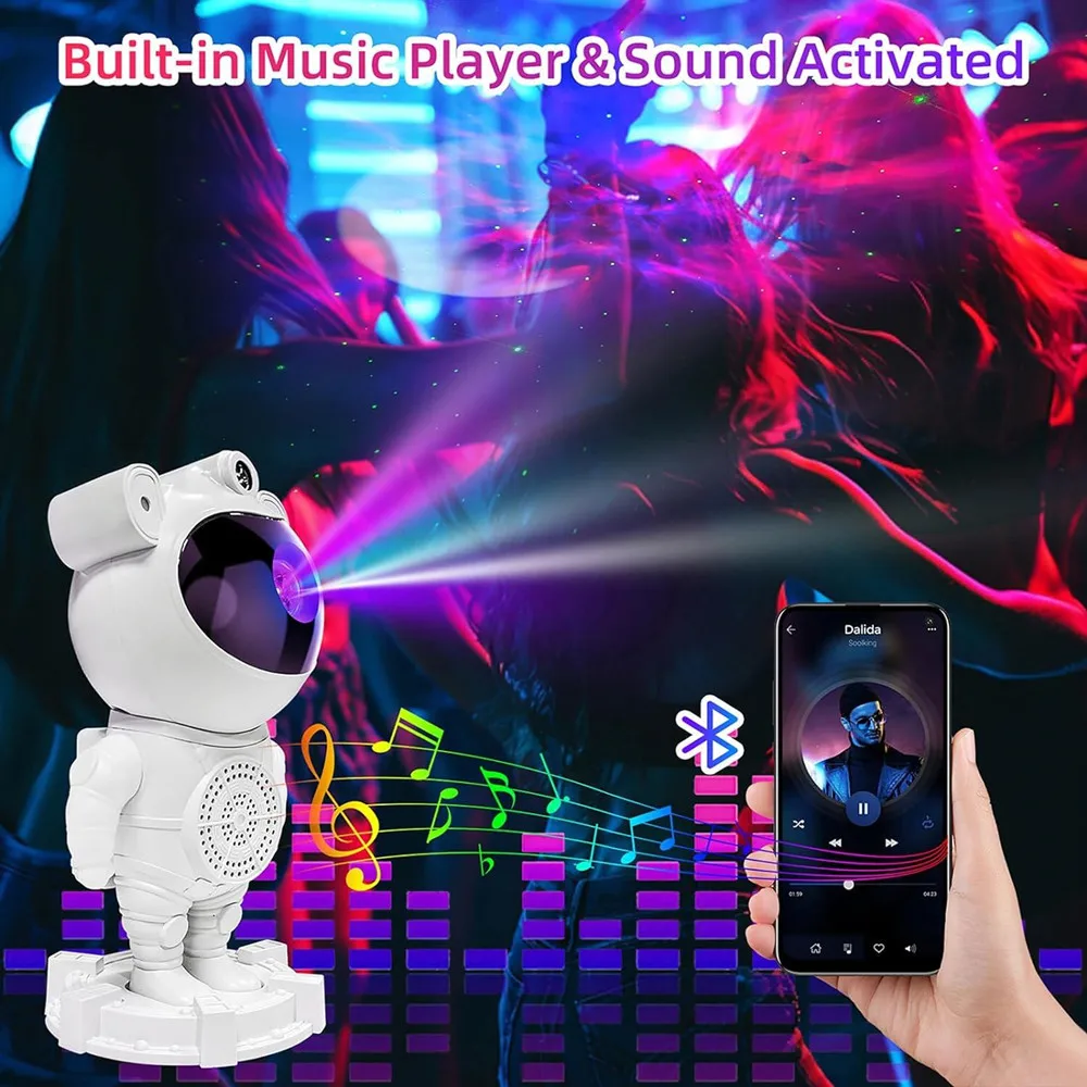 RGB Astronaut Lamp Starry Sky Projector Light Guitar