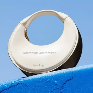 Custom Logo Smooth Leather Shoulder Top Handle Zip Round Satchel Bag Ladies Handbag Purse for Women