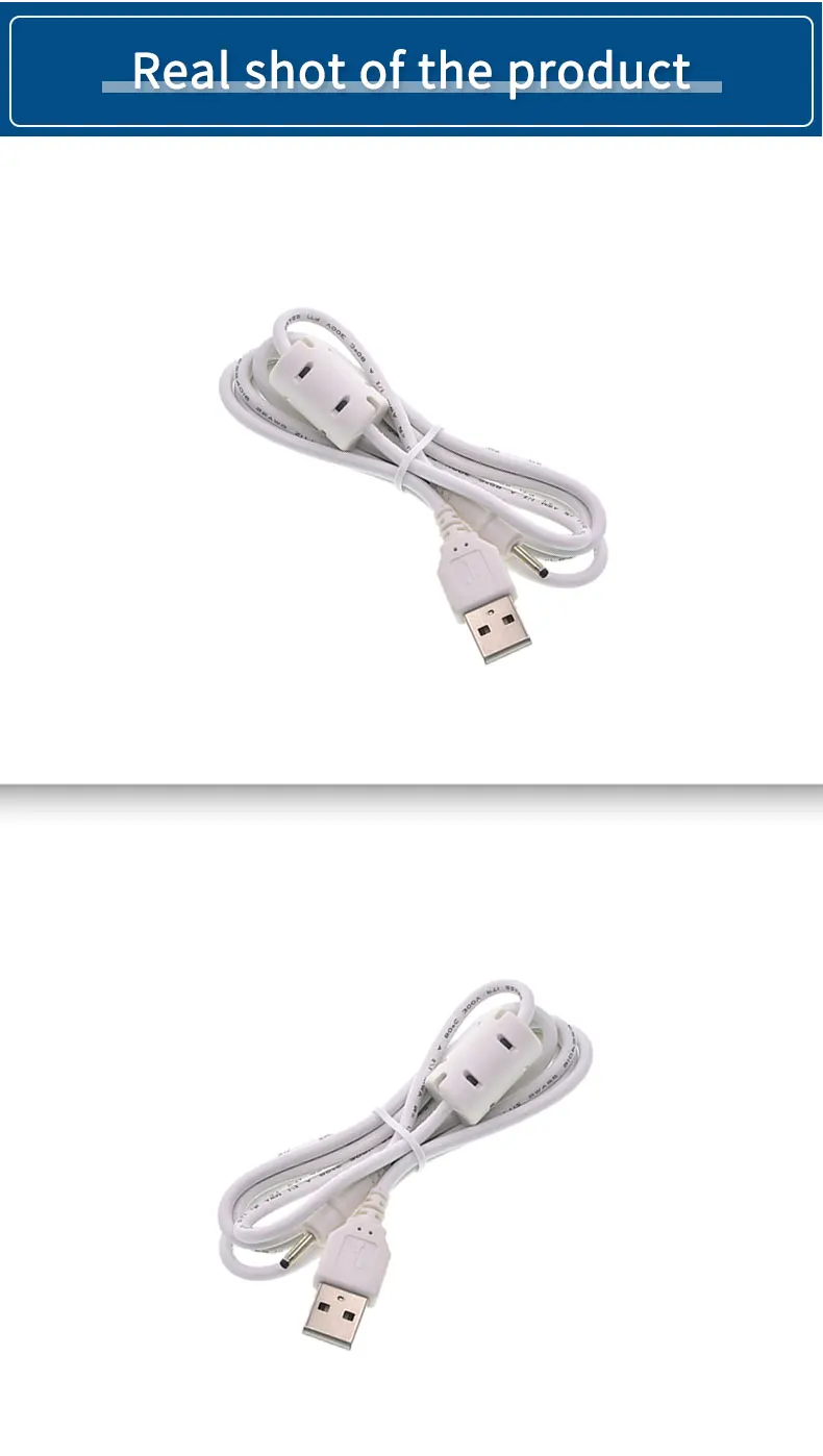 Usb To Dc Charging Cable White Straightthrough Power Cable Outer