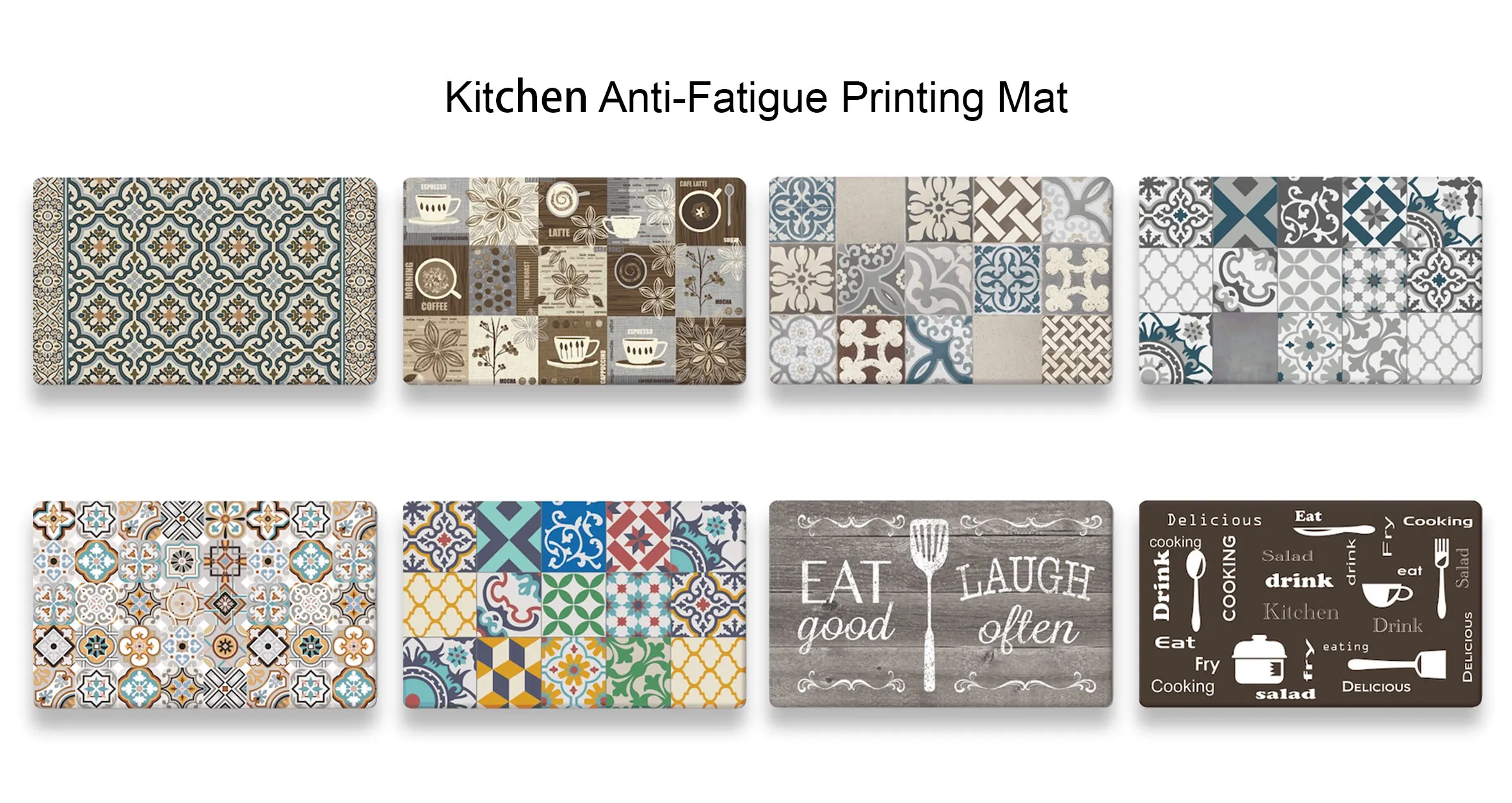 Factory Wholesale PU Printed Kitchen Rug Carpet Soft Office Anti-Fatigue Mat Standing Kitchen Mat details