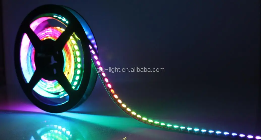 No flicker RGB Led digital strip Matrix 144Leds Addressable 5V APA102 Led Pixel Strip light