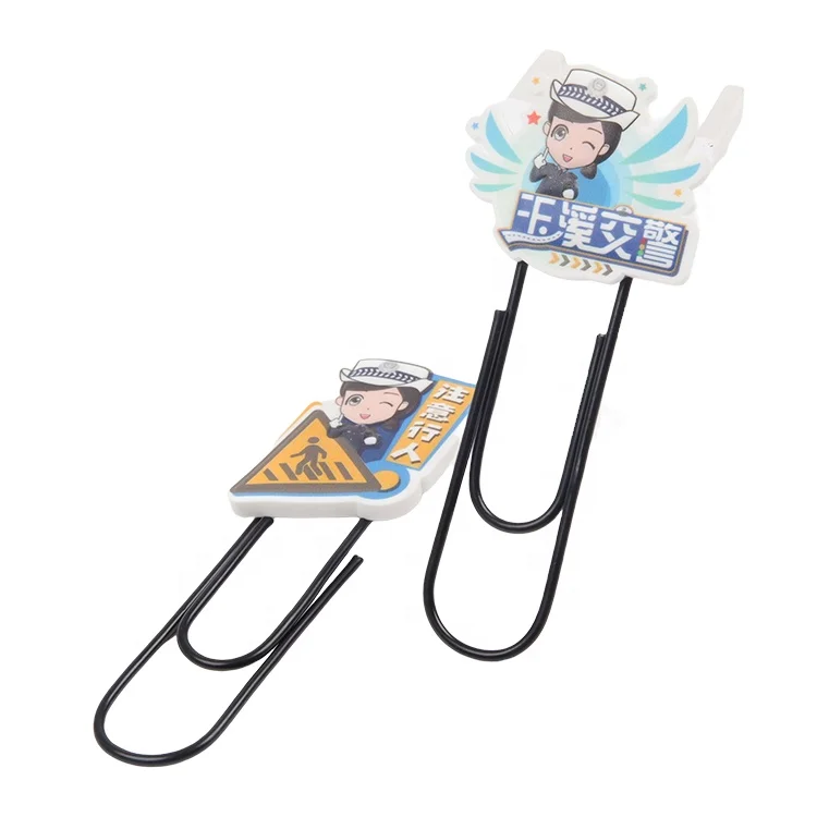 Мягкая Закладка из ПВХ оптовая продажа зажим для бумаги с мультяшным логотипом