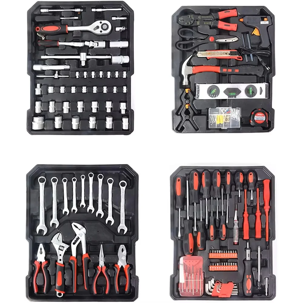 899 Pcs Tool Kit for Home Color Customization Metal Tool Set Household Tool Box Set Mechanic Tools Set Box