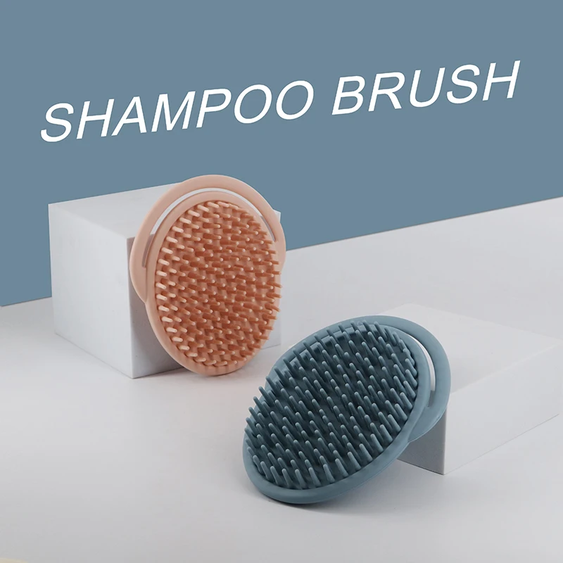 Custom Logo Hair Shampoo Massage Care Brush with Soft Silicone Scalp Hair Brush Baby Silicon Scalp Massage Brush details